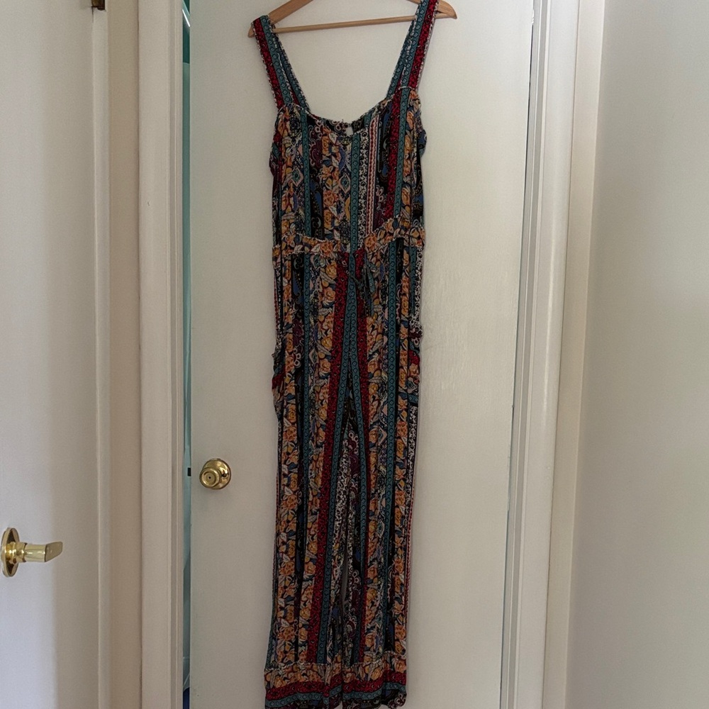 Anthropologie Multicolor Striped Jumpsuit with pockets